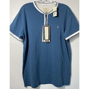 Scott James 1/4 Zip Henley SS T-Shirt Men’s M BossBlue/Chalk SJTS-21014